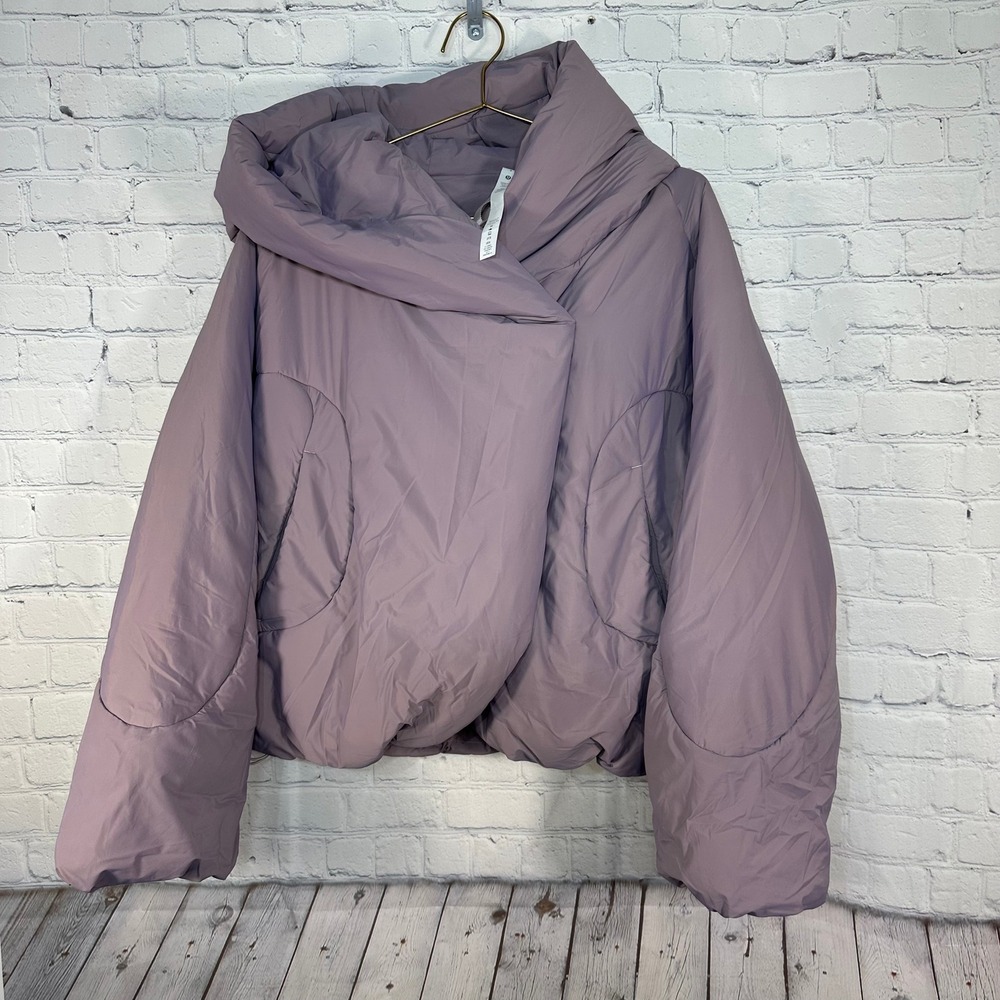 Lululemon Insulated Wrap Jacket Mauve Purple Hooded Puffer Coat LW4CBPS Sz 4